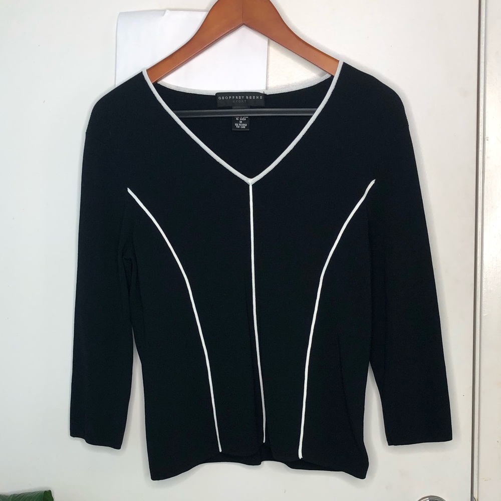 Geoffrey Beene Sport White and Black Shirt